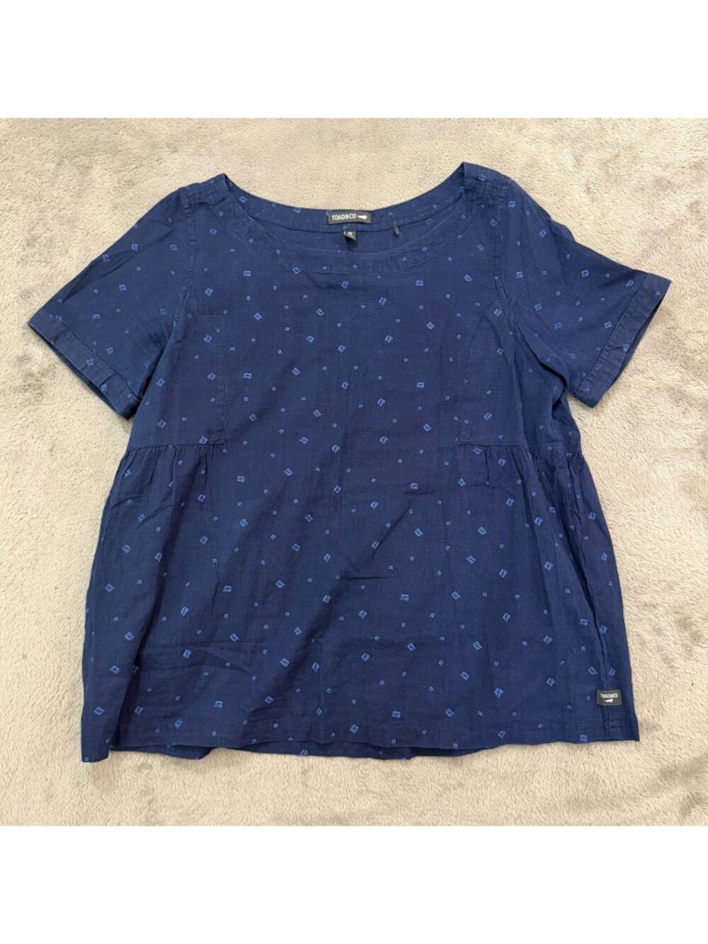 Toad & Co Indigo Swing Top Shirt Blouse Womens MEDIUM Outdoor Athleisure